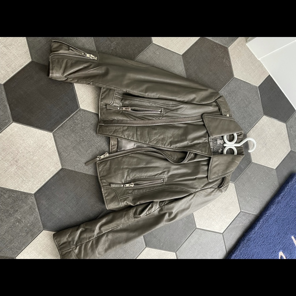 Young fabulous and broke grey leather jacket
